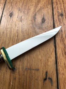 German 1950's Mini Knife with Game Scene & Carved Resin Handle