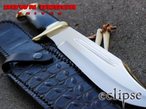 Down Under Knives: Down Under Special 1095 Steel Outback Eclipse Big Bowie Knife with Black Sheath