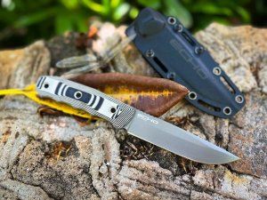 Kizlyar Knife: Kizlyar AUS-8 Original ECHO Black Straight Blade with G10 Handle