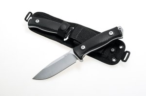 LionSTEEL Italy. Model M5 G10 G10 Handle Silver Blade with Tactical Sheath