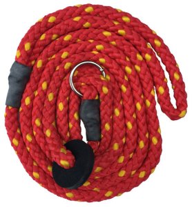 Dog Lead: Red with yellow fleck Deluxe Slip Lead, 16mm thick, 1m long