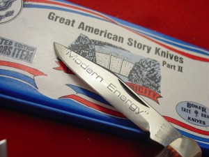 Boker USA made American Story II Hydro Electricity 3-5/8" LTD Split Spring Whittler Knife