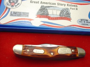 Boker USA made American Story II Hydro Electricity 3-5/8" LTD Split Spring Whittler Knife