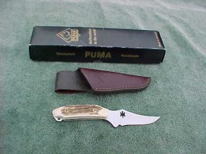 Puma Knife: Puma Buddy 'Laser Cutout' with Stag Handle