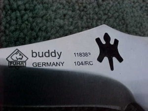 Puma Knife: Puma Buddy 'Laser Cutout' with Stag Handle - 2004