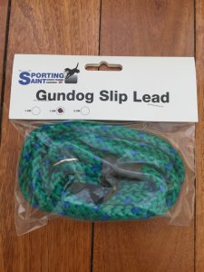 Dog Lead: Emerald green/Blue-flecked Slip Lead, 8mm thick, 1.5m long