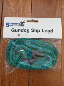 Dog Lead: Emerald green/Blue-flecked Slip Lead, 8mm thick, 1.5m long