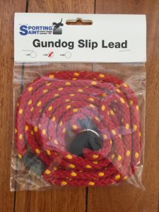 Dog Lead: Red/Yellow-flecked Slip Lead, 8mm thick, 1.5m long