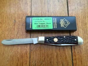 Puma Knife: Puma Mini Trapper Lockback Knife with Jigged Bone Handle