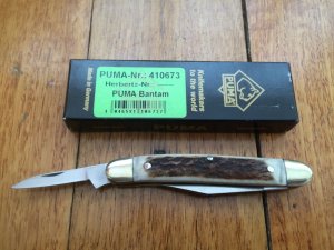 Puma Knife: Puma Bantam Folding Knife with Stag Antler Handle