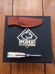 Puma Knife: Puma Mini Skinmaster with Stag Handle and Leather Sheath