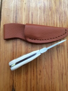 Puma Knife: Puma Mini Skinmaster with Stag Handle and Leather Sheath