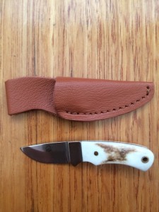 Puma Knife: Puma Mini Skinmaster with Stag Handle and Leather Sheath
