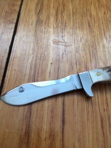 Puma Knife: Puma Mini White Hunter with Stag Handle and Leather Sheath