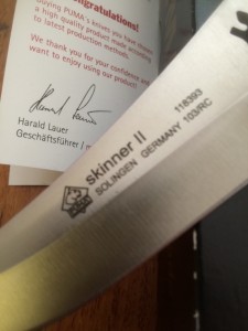 Puma Knife: Puma Skinner II Laser Cut with Stag Handle leather sheath Paperwork