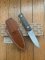 LionSTEEL Italy. Model B40 CVG Green Canvas Micarta Handle with Leather Sheath