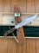 Puma Knife: 1982 Puma Big Big Bowie knife with Stag Antler Handle in original Wooden Box & Warranty