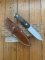 LionSTEEL Italy. Model B41-1 CVG Green Canvas Micarta Handle with Leather Sheath