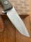 LionSTEEL Italy. Model M5 CVG-1 Green Canvas Micarta Handle with Leather Sheath