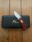 Katz Knives: Small Bob Kat Cherrywood Locking Folding Knife with gift Tin