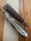 German Knife: 1970'-80's  Integral Jagdnicker Knife with Carved Stag Handle & Sheath