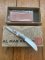 Al Mar Japan E1001P Osprey White Pearl Engraved Pocket Knife in original Pouch and Box