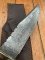 Damascus Knife: Big Damascus Bowie with Walnut Patterned Finger Guard Handle & Sheath