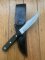 Toledo Australian Made Vintage Bowie Knife in Black Leather Flap Over Sheath