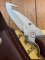 Buck Knife: 2008 Buck Gut Hook Alpha Hunter Folding Knife with Rosewood Laminated Handle & Pouch