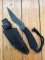 Kizlyar Knife: Kizlyar PIRANHA Hunting Knife with Black Leather Sheath