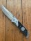 Puma Knife: Puma Tec Damascus Folding Liner Lock Knife with Black Handle