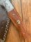 Damascus Knife: Damascus Kukri Style Knife with Stained Bone Handle