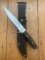 MAFFI SYDNEY AUSTRALIA Gloss Black Handled Fixed Blade Knife With Sheath