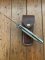 Buck Knife: 1989 Model Buck 110 Classic with Aged Stag Handle and Damascus Blade and Leather Pouch
