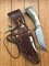 Ken Richardson Custom Handmade 6" Bowie Blade Hunting Knife with Deer Antler Handle & Custom Sheath