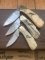 Kershaw Knife: 1982 Rare Scrimshawed set of 3 Knives in Presentation Box #142/1000