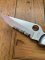 Spyderco Unique Delica 4 Pearl Handled Folding Knife in Wooden Box