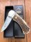 Puma Knife: Puma 1985 USED 745 4 Star Full Sized Folding Lock Knife with Stag Antler Handle *19581