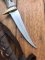 Ken Richardson Custom Handmade 4.5" Fillet Blade Hunting Knife with Deer Antler Handle & Custom Sheath