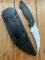 Al Mar Japan BU2-2 Backup 2 Fixed 3" Hawkbill Blade, Micarta Handle, Leather Sheath