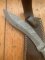 Damascus Knife: Damascus Kukri Style Knife with Stained Bone Handle