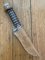 Solingen Germany EUROCUT Original 5" Blade Bowie Knife with Wood Stacked Handle & Leather Sheath