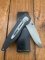 Puma Knife: Puma 2002 Handic Black Frame & Light Stag Slab Linerlock Folding Knife