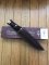 Muela Knife: Muela Big Bowie Coral Wood Laminated Handle & Leather Sheath
