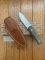 LionSTEEL Italy. Model B40 CVG Green Canvas Micarta Handle with Leather Sheath