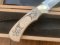 Puma Knife: Puma 1990 American Wildlife Collection 4 star Fixed Blade Knife with White Micarta Handle Original Box and matching Warranty #025/400