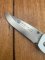 Puma Knife: Puma 2002 Handic Brushed Silver & Stag Slab Linerlock Folding Knife