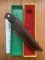 Puma Knife: Puma Original 1985 4 Star Fixed Blade Knife with Black Micarta Handle in Dark Brown Puma Sheath & Box
