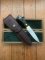 Puma Knife: Puma Original 1980's-90's 4 Star Fixed Blade Knife with Black Ebony Handle in Original Wooden Box