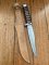 Solingen Germany EUROCUT Original 6" Blade Bowie Knife with Wood Stacked Handle & Leather Sheath